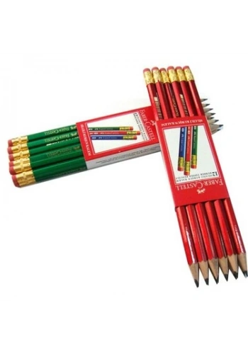 FABER KÖŞELİ SİLGİLİ MERCANLI KURŞUN KALEM 44212000