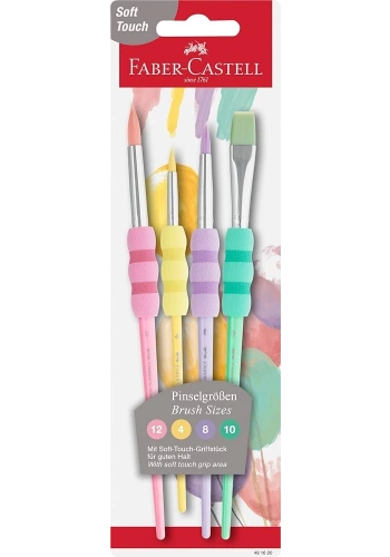 FABER SOFT TOUCH 4 LÜ FIRÇA SETİ PASTEL RENK 481620