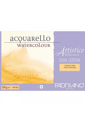 Fabriano Artistico Extra White Sulu Boya Defteri Soğuk Baskı - Orta Doku 300 gr. 26x36 cm. 12 yaprak