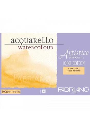 Fabriano Artistico Extra White Sulu Boya Defteri Soğuk Baskı - Orta Doku 300 gr. 31x41 cm. 12 yaprak