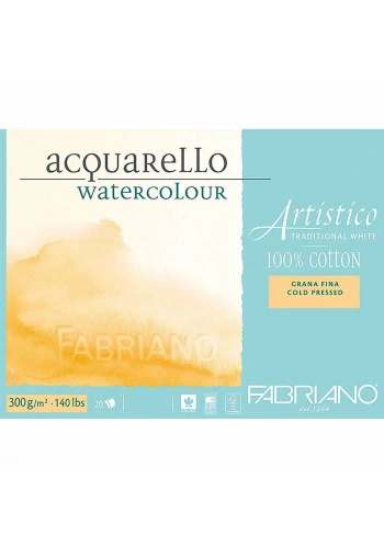 Fabriano Artistico Traditional White Sulu Boya Defteri Soğuk Baskı - Orta Doku 300 gr. 31x41 cm. 12 yaprak