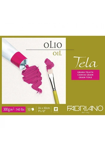 Fabriano Blocco Tela Canvas Tuval Dokulu Yağlı Boya Defteri 300 gr. 24x32 cm. 10 yaprak