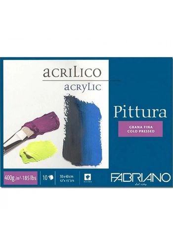 Fabriano Pittura Akrilik,Sulu ve Yağlı Boya Defteri Soğuk Baskı 400 gr. 30x40 cm. 10 yaprak