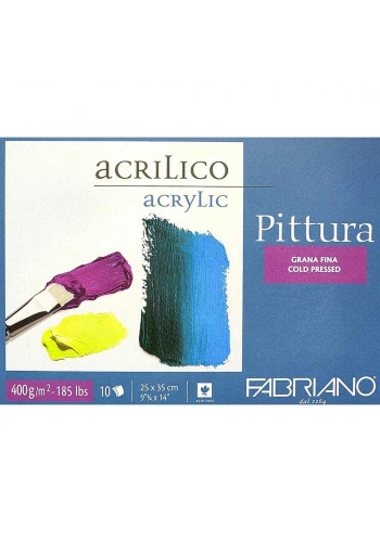 Fabriano Pittura Akrilik,Sulu ve Yağlı Boya Defteri Soğuk Baskı 400 gr. 25x35 cm. 10 yaprak