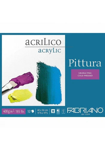 Fabriano Pittura Akrilik,Sulu ve Yağlı Boya Defteri Soğuk Baskı 400 gr. 40x50 cm. 10 yaprak