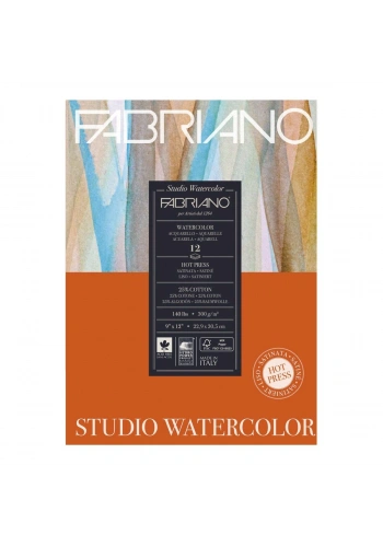 Fabriano Studio Watercolor Sulu Boya Defteri Blok Sıcak Baskı - Düz Doku 300 gr. 23x31 cm. 12 yaprak