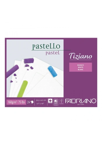 Fabriano Tiziano Pastel Çizim ve Baskı Defteri BEYAZ 160 gr. 30x41 cm. 24 yaprak