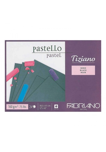 Fabriano Tiziano Pastel Çizim ve Baskı Defteri SİYAH 160 gr. 30x41 cm. 24 yaprak