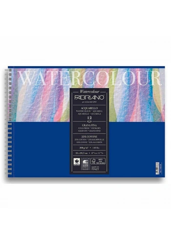 Fabriano Watercolour Spiralli Sulu Boya Defteri Blok Soğuk Baskı 300 gr. A4 12 yaprak