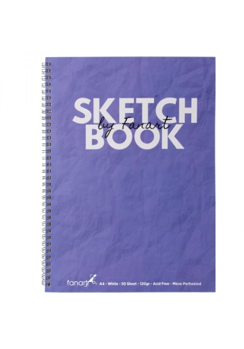 Fanart Academy Sketch Book 120 GR Spiralli 50 YP A4 Mor 8672
