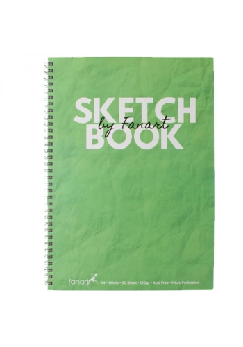 Fanart Academy Sketch Book 120 GR Spiralli 50 YP A4 Yeşil 8673