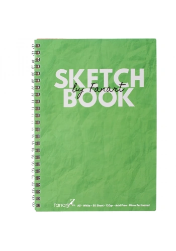 Fanart Academy Sketch Book 120 GR Spiralli 50 YP A5 Yeşil 8673