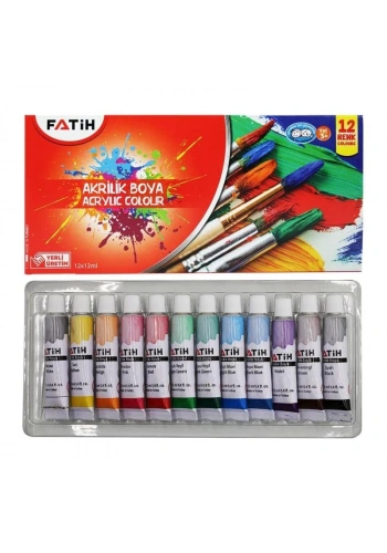 FATİH 12 RENK AKRİLİK BOYA 12 gr 50501