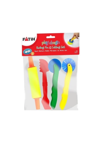 Fatih Rolling Pin & Cutting Set Oyun Hamuru Kalıbı Merdane Ve Kesici Seti