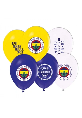 Fenerbahçe Baskılı Lisanslı Latex Balon 8 Adet Sarı Lacivert