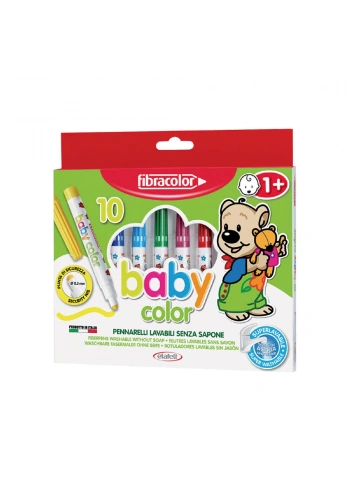 Fibracolor Baby Color 1+ Yaş Bebekler İçin Keçeli Kalem 10 Renk