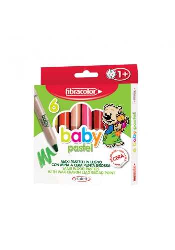 Fibracolor Baby Pastel 1+ Yaş Bebekler İçin Kalın Pastel Kalem 6 Renk