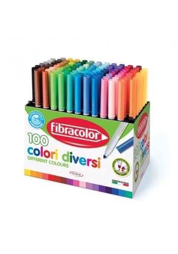 Fibracolor Colori Diversi Keçeli Boya Kalemi Seti 100 Renk