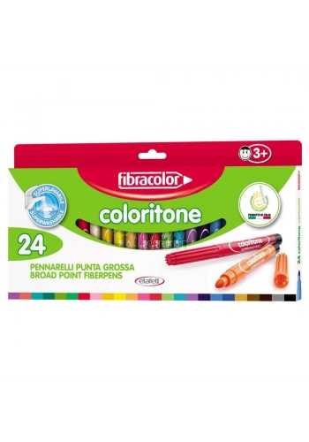Fibracolor Coloritone Kalın Uçlu Keçeli Kalem 24 Renk