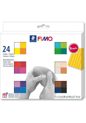 Fimo 8023 C24-1 Set Modelleme Kili  Soft  Multı Pack 25 gr 24 Blok Basıc Colours Ana Renkler