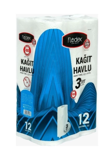 Flodex 3 Katlı Rulo Havlu 12li