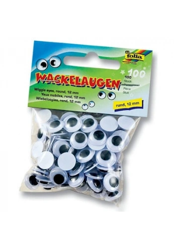 Folia Yuvarlak Oynar Göz 12 mm 100lü Paket