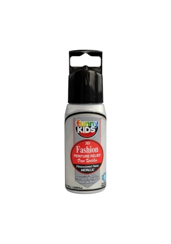 Funny Kids 3D Boyutlu Boncuk Boya 60cc Metalik Gümüş