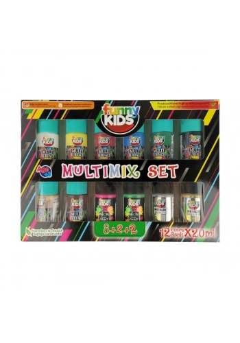 Funny Kids Multimix Akrilik Boya 20ml 12li Set