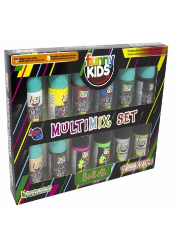 Funny Kids Multimix Akrilik Boya Seti 12 Renk x 20 ml.