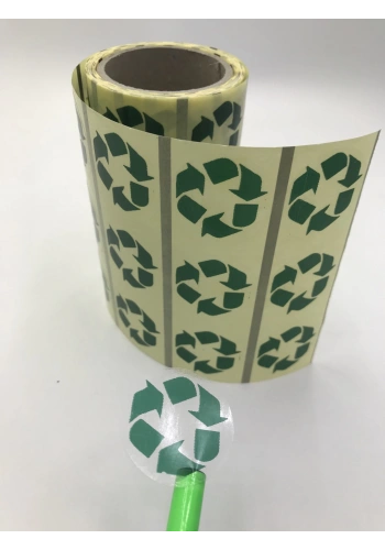 GERİ DÖNÜŞÜM ETİKETİ 30 MM YUVARLAK ÜZERİ BASKILI 500 ADET