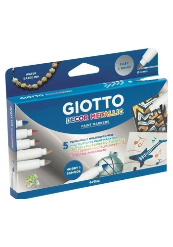 Giotto Decor Metal Her Yüzey İçin Metalik Keçeli Boya 5 Renk
