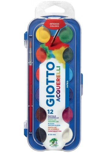 Giotto Sulu Boya 30mm 12 Renk Fırça Hediyeli