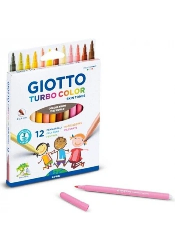 Giotto Turbo Color Skin Tones Keçeli Kalem 12 Renk Ten Renkleri
