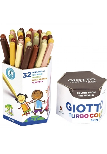 Giotto Turbo Color Skin Tones Keçeli Kalem 32li Pot Ten Renkleri