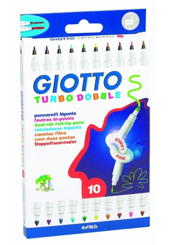 Giotto Turbo Dobble Çift Uçlu Keçeli Askılı Paket 10 Renk Set