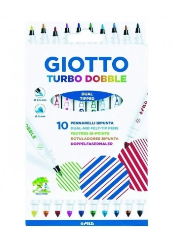 Giotto Turbo Dobble - Çift Uçlu Keçeli Kalem 10 Renk