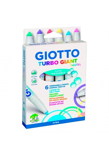 Giotto Turbo Giant Keçeli Kalem 6 Renk Pastel Renkler