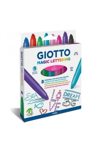 Giotto Turbo Magic Lettering Keçeli Kalem 8 Renk