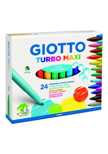 Giotto Turbo Maxi Kalın Uçlu Keçeli Boya Kalemi 24 Renk