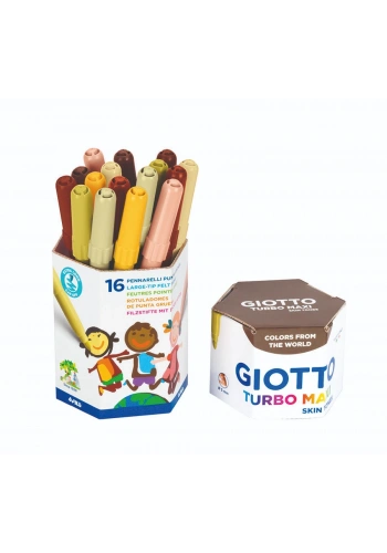 Giotto Turbo Maxi Skin Tones Keçeli Boya Kalemi 16lı Pot Ten Renkleri