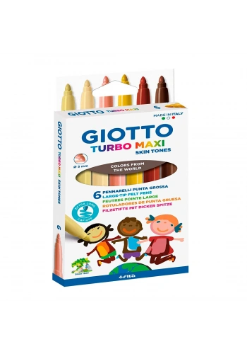 Giotto Turbo Maxi Skin Tones Keçeli Boya Kalemi 6 Renk Ten Renkleri
