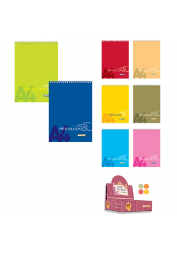 Gıpta Bloknot Pro-Block Spiralli Karton Kapak Kareli 40 YP A7 1503