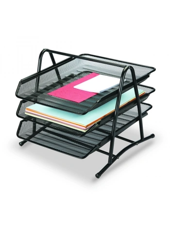 Gıpta Evrak Rafı Metal Perforeli 3 LÜ Siyah F0001