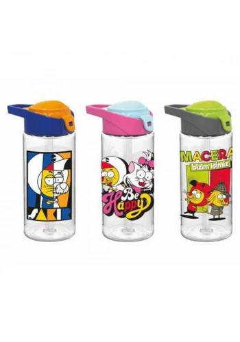 Gıpta Matara Kral Şakir Pipetli Desenli Tritan 500 CC