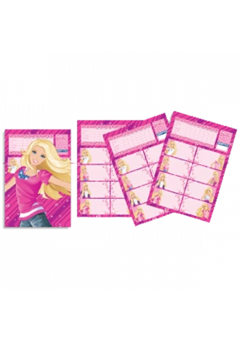 Gıpta Okul Etiketi Ders Programlı Barbie 3 LÜ 16x24 5460