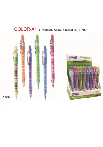 Gıpta Versatil Kalem 0.7 MM ( 48 Li Stand ) 6 Desen K1950