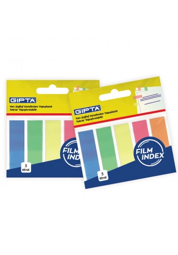 Gıpta Yapışkan Not-Film Ayraç 5x12x45mm 25 Yp Neon 5 Renk