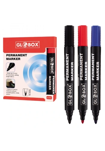 Globox Markör Permanent Yuvarlak Uç Kırmızı 6769