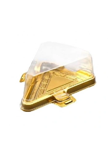 GOLD METALİZE ÜÇGEN PET PASTA KASE 6,5 GR SERPET 200 ADET
