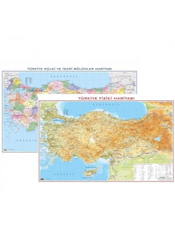 Gürbüz Türkiye Fiziki / Siyasi Çift Taraflı 50x70 CM